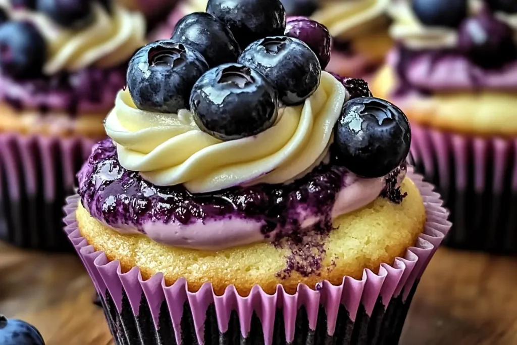 Cupcakes au Cheesecake Myrtille